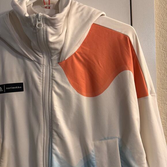 Adidas Marimekko Tennis Premium Jacket Women's Top Sports Crop Oversized XS - Picture 14 of 16